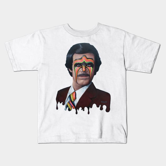 Ultimate Anchor | Ultimate Warrior x Ron Burgundy Mashup | Anchorman X War Paint | Original painting by Tyler Tilley | Bent Memories Kids T-Shirt by Tiger Picasso